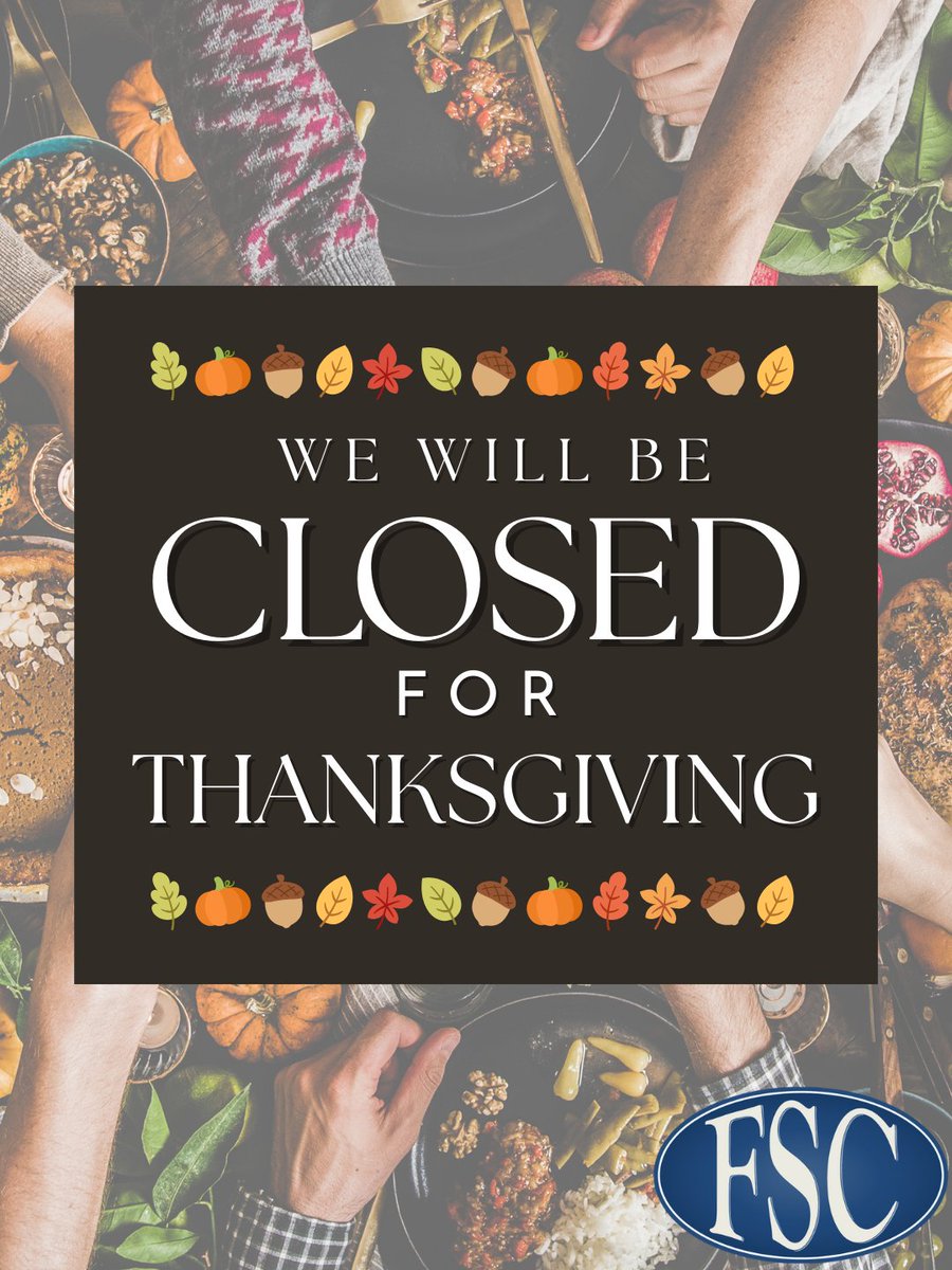 FranksService's tweet image. 🦃 Thanksgiving Hours Update 🦃

Just a reminder that we will be closed on Thanksgiving Day so our team can spend the holiday with their families.

We’re grateful for every one of our customers here, and we hope you enjoy a safe, relaxing Thanksgiving.❤️