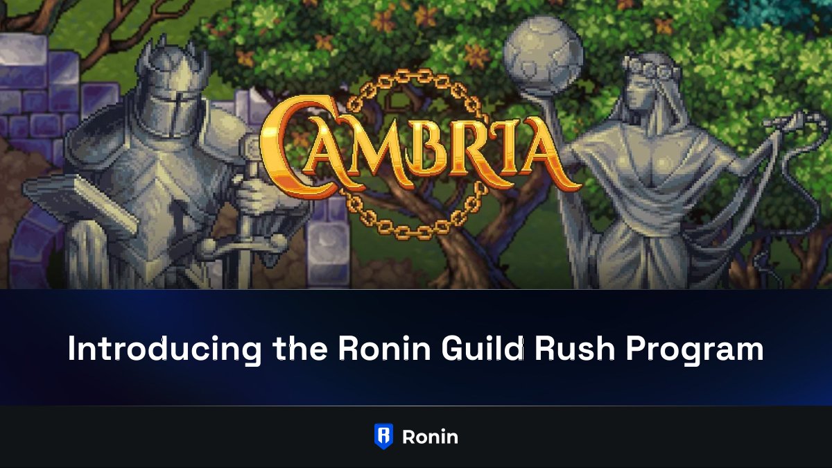 Ronin_Network's tweet image. Introducing the Ronin Guild Rush Program!

Can YOUR guild dominate @playcambria?

Cambria: Gold Rush Season 3 is starting December 4th, and the Guild Rush program will feature $25,000 in guild support for eligible guilds.

If you run a Web3 or traditional gaming guild, we want to…