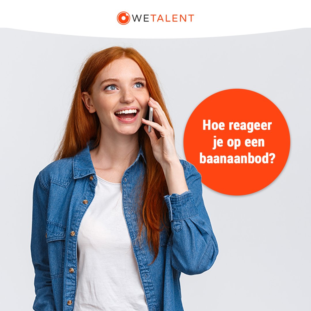 Ga je op het baanaanbod in of wijs je het af? Wil je er langer over nadenken of wil je verder onderhandelen? 🤔

Het is verstandig om jouw reactie op een gepaste manier over te brengen.

Lees in ons blog 4 manieren om te reageren op een baanaanbod: wetalent.nl/sollicitatiehu…