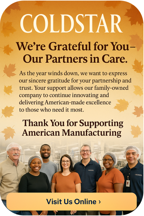 Coldstartweet's tweet photo. As the year winds down, we want to express our sincere gratitude for your partnership and trust. Your support allows our company to continue innovating and delivering American-made excellence to those who need it most. ColdStar — where care, quality, and community come first. https://t.co/n9h6h7op2I
