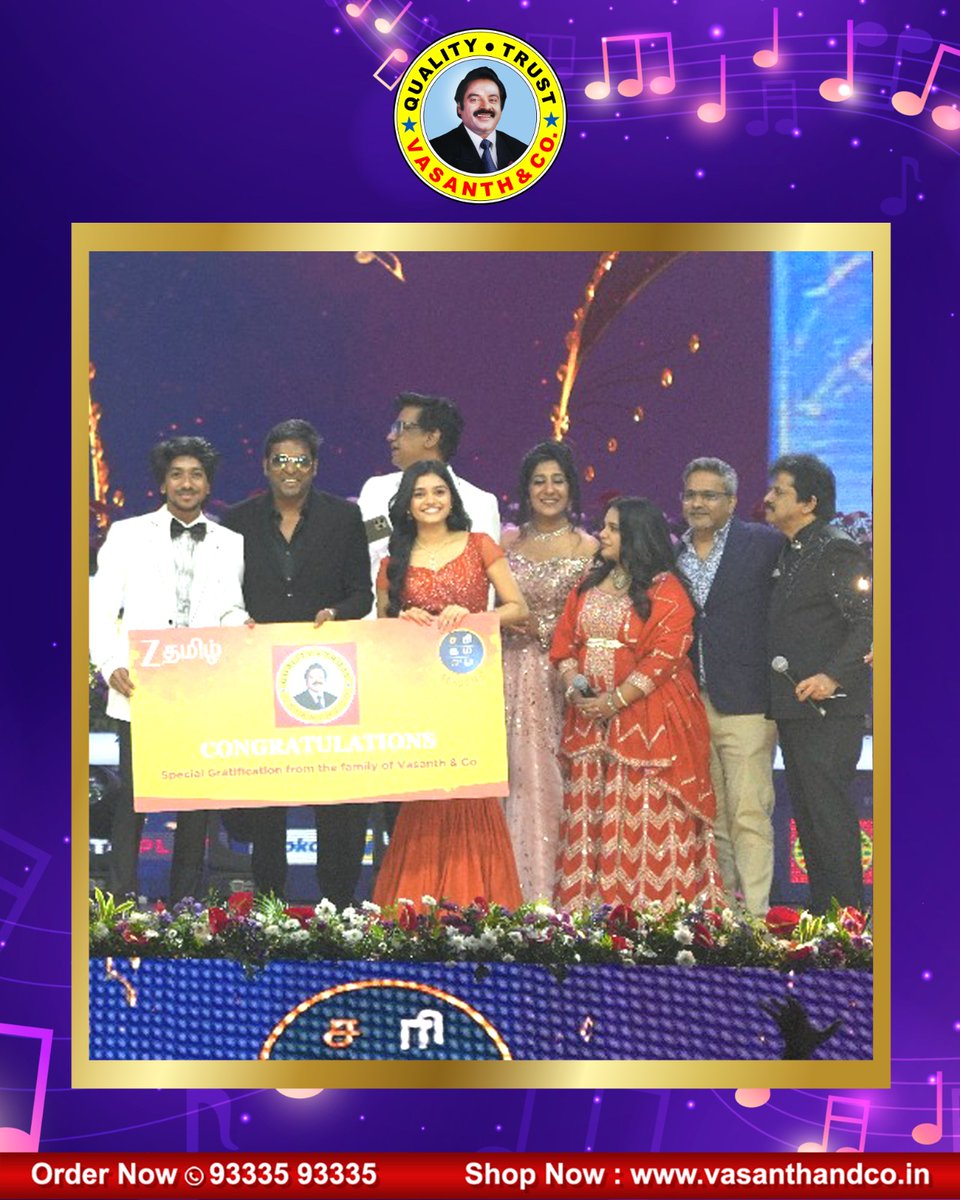 vasanthandco_in's tweet image. A moment of pride and celebration! 🎉✨

Vasanth &amp;amp; Co congratulates the incredibly talented Shivani &amp;amp; Sreehari from Sa Re Ga Ma Pa Senior Season 5!
Wishing a future filled with melodies and achievements! 🎶

#VasanthAndCo #CelebratingSuccess #SaReGaMaPa #MusicStars #FutureOfMusic