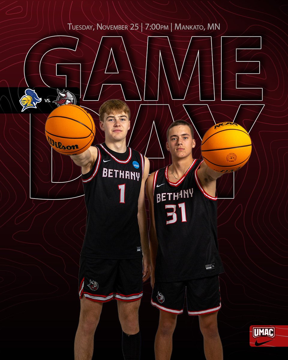 VIKING FANS it’s GAME DAY! We’re back at home hosting Carleton College at 7pm this evening‼️🏀 #Brotherhood 

Watch Live- umacsportsnetwork.com/bethanyvikings/