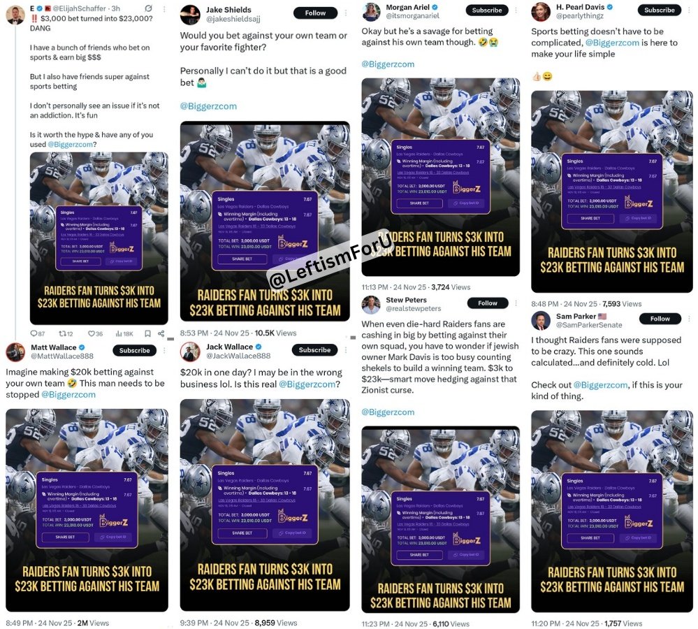 LeftismForU's tweet image. I did some noticing and noticed that a certain group of people were all promoting a gambling site at the same time.