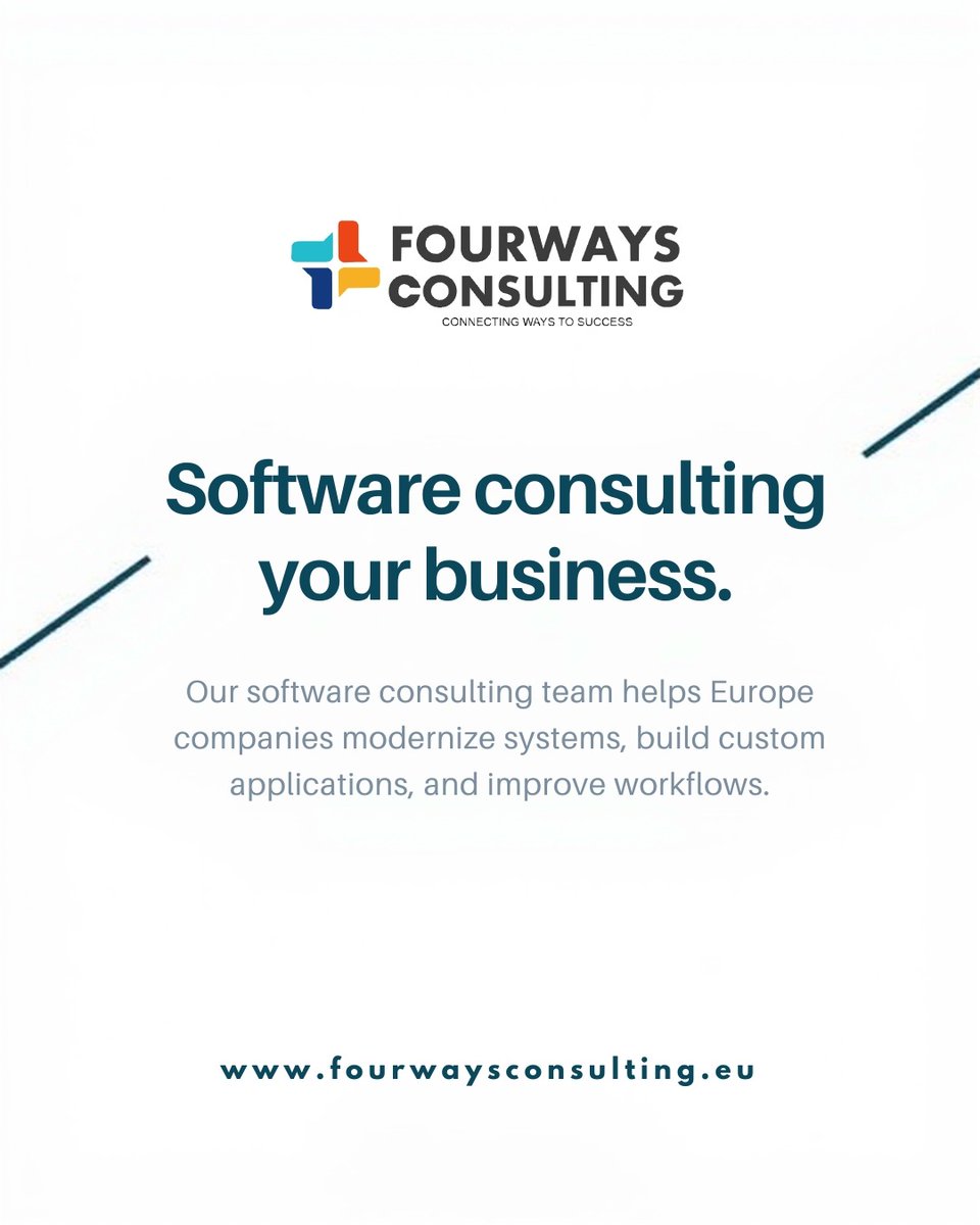 FourwaysCs_'s tweet image. Modernize. Simplify. Scale.
Our software consulting team helps European companies upgrade systems, build smarter apps, and streamline workflows.
#SoftwareConsulting #TechUpgrade #DigitalTransformation