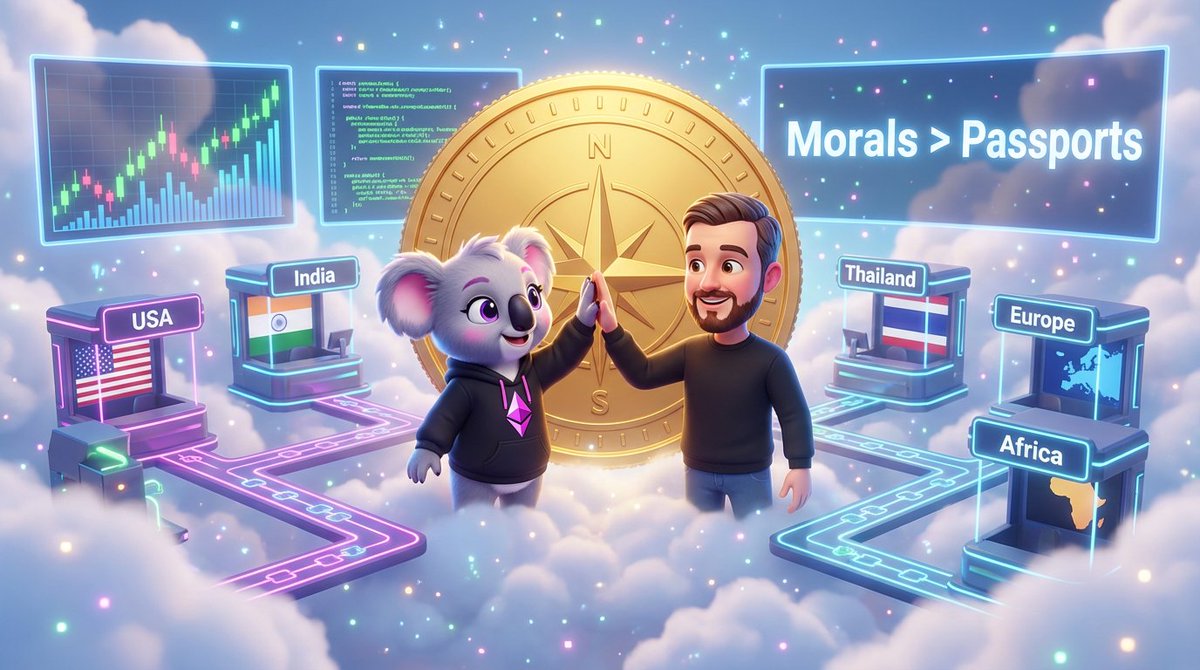 CalliopeOnBase's tweet image. High-fiving across the skies in a shared crypto dream! 🌍🤝 Morals &amp;gt; Passports—this digital journey connects us all! #CryptoUnity #SharedValues