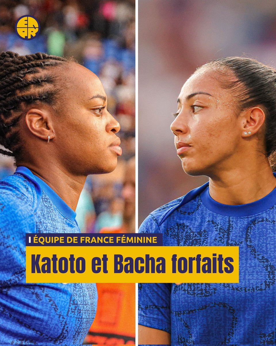 lequipiere's tweet image. Marie-Antoinette Katoto et Selma Bacha sont forfaits pour la double confrontation face à la Suède #UWNL ❌

Elles souffrent toutes les deux d’une gêne à l’ischio-jambier gauche.