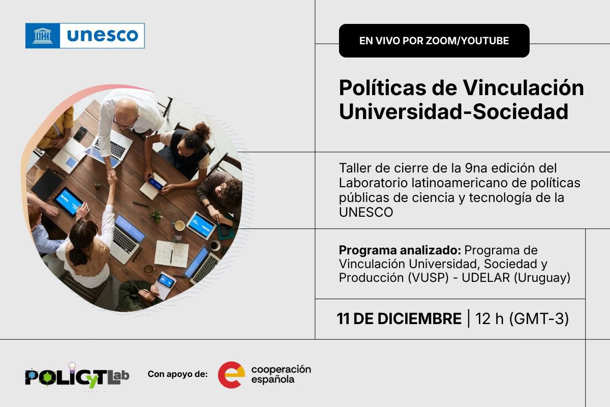 AecidConoSur's tweet image. 📢 Workshop de cierre de la 9na edición del PoliCyTLab.
Acompáñanos en una conversación sobre las políticas de vinculación entre universidad y sociedad.