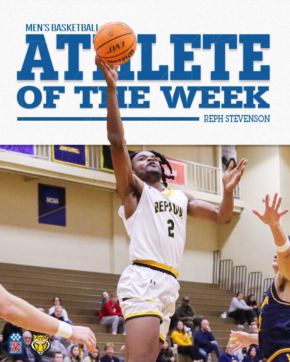 NCAC's tweet image. Congratulations to Reph Stevenson of @DePauwAthletics for being named @NCAC Men&apos;s Basketball Athlete of the Week!

#NCACPride | #ncacmbkb

📰 | ncac.short.gy/cVWark