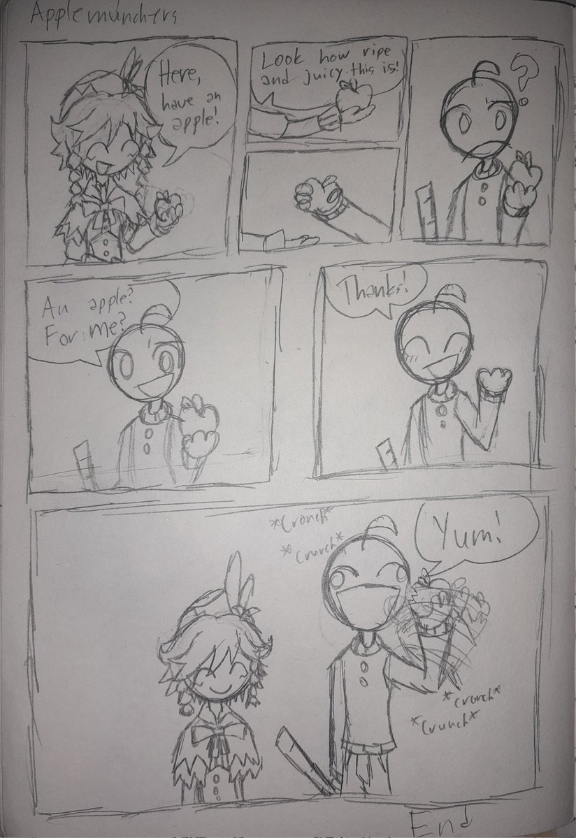 VBLuckyNumber12's tweet image. Applemunchers. Feat. Venti
(BBIEAL x Genshin Impact comic)

#BaldisBasics
#BaldisBasicsPlus
#BBIEAL
#Baldi
#GenshinImpact
#Venti
#GenishinImpactVenti