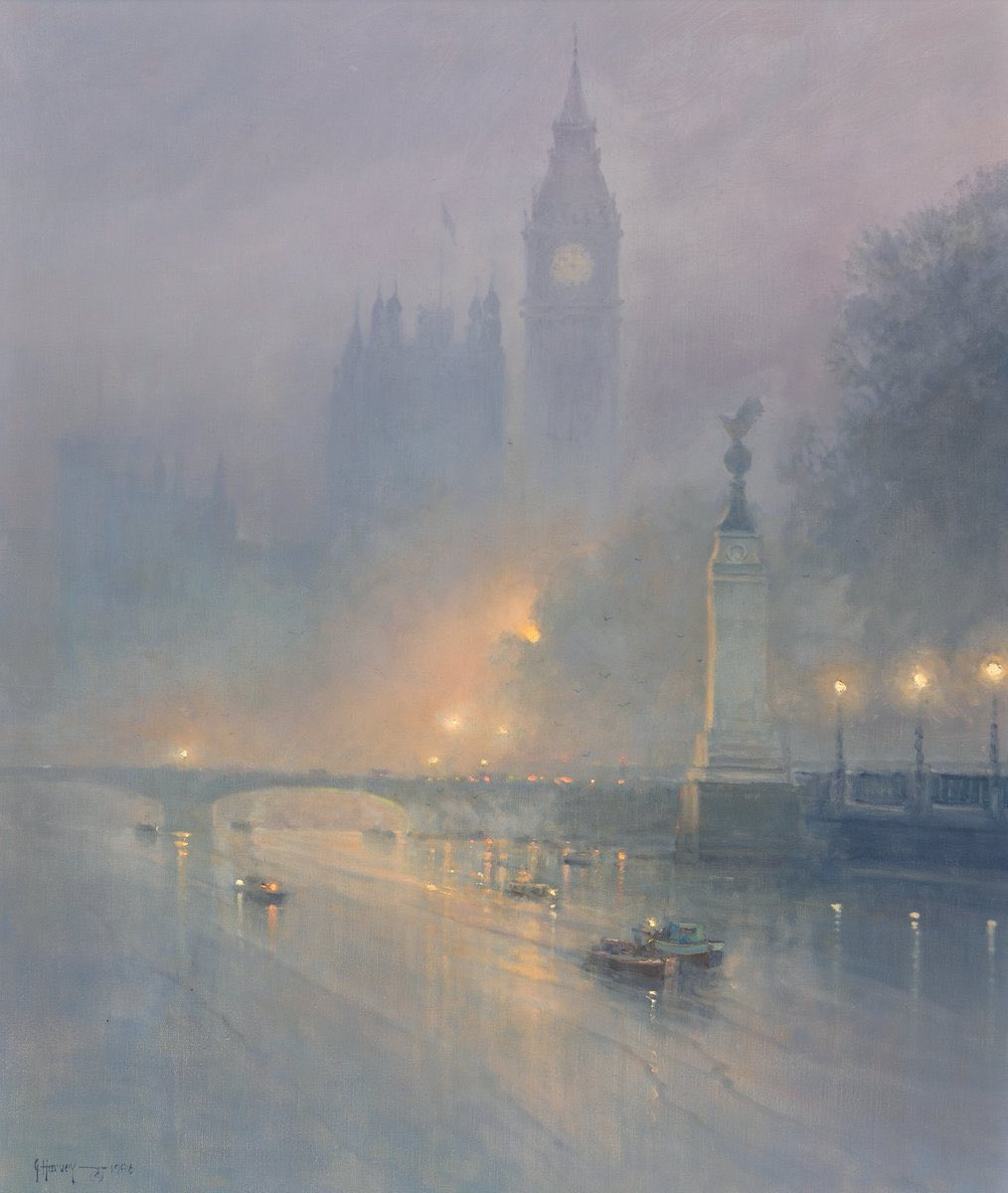 Twilight on the Thames (1986), by Gerald Harvey Jones
