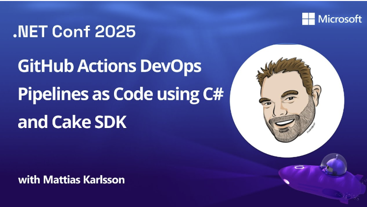 dotnetfdn's tweet image. While build &amp;amp; release pipelines are often created in YAML/JSON/XML, using C# offers clearer control flow. This session shows managing GitHub Actions pipelines with C#, Cake SDK &amp;amp; .NET 10, enabling local testing &amp;amp; debugging in VSCode.  
hubs.li/Q03VJlxp0 #dotnet #dotnetconf