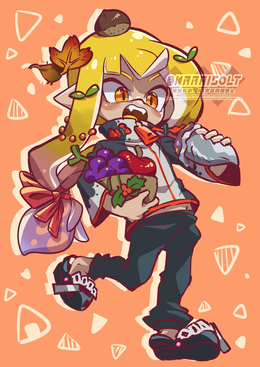 ふーうぅぅぅこ 秋のごはんくん🌰🍠🍎🍇🍁