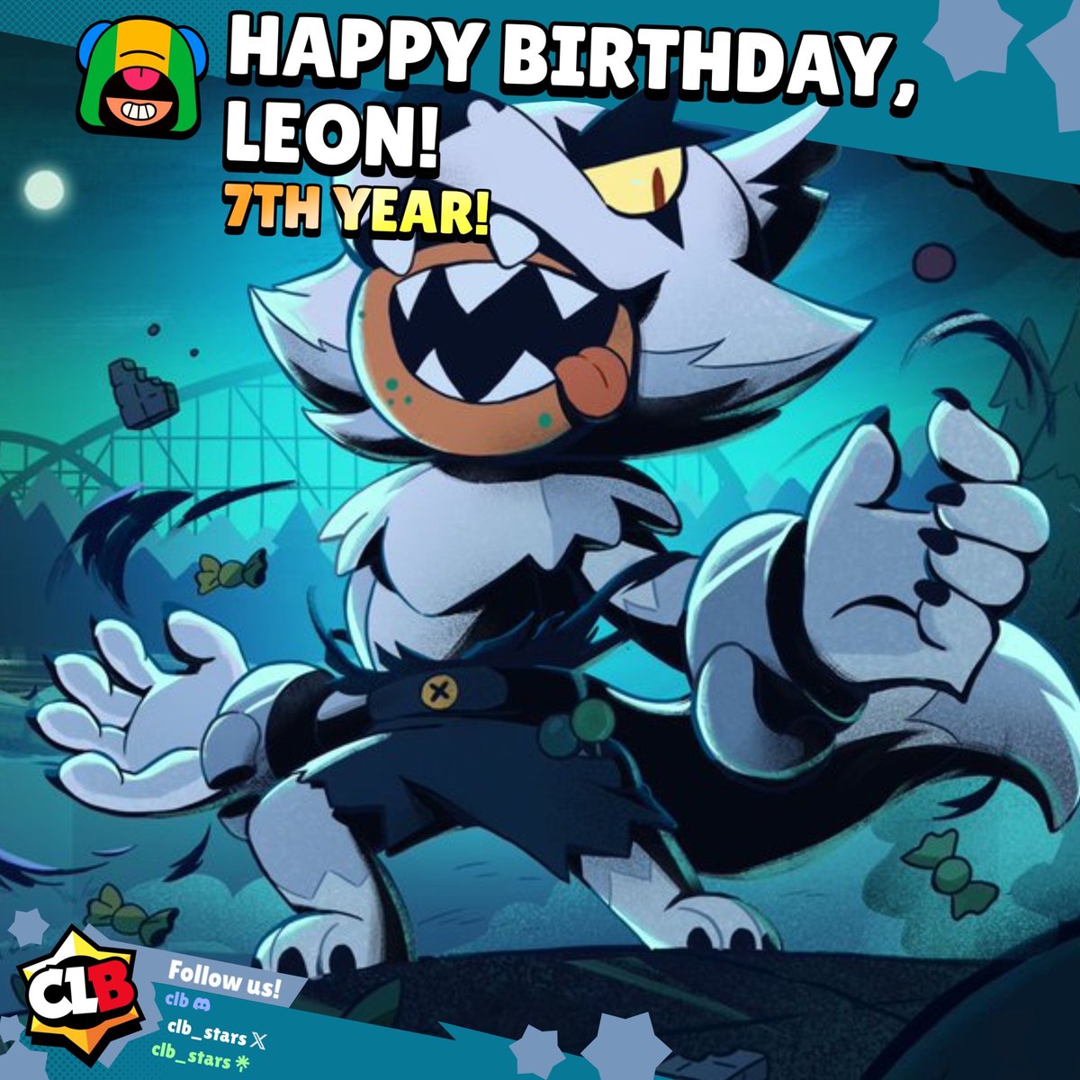 😶‍🌫️ HAPPY BIRTHDAY, LEON! 🍭

Today marks the day Leon got released, 5th of December! 

Do you like Leon? 🤔

#BrawlStars #Leon