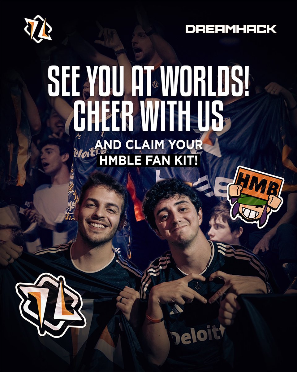 Don the 🖤🤍🧡 colors of HMBLE with our OFFICIAL 2025 Pro Jersey being available at Worlds. Grab a fan kit, take your seats, and enjoy cheering with us in Stockholm! 🫡 See you soon!