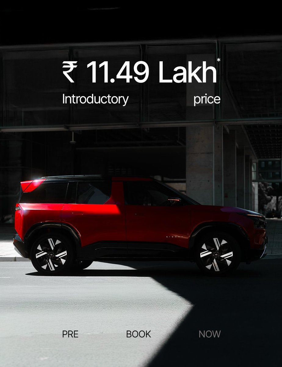 yabhishekhd's tweet image. Tata Sierra Ice has launched in India at an introductory price of ₹11.49 lakh.