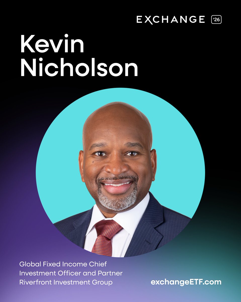 exchangeETF's tweet image. Last year, advisors turned to Kevin Nicholson, CFA for clear perspective on #FixedIncome and #AssetAllocation. We’re excited to welcome him back to #ExchangeETF in 2026!

As Global Fixed Income CIO and Partner at RiverFront Investment Group, Kevin brings decades of experience