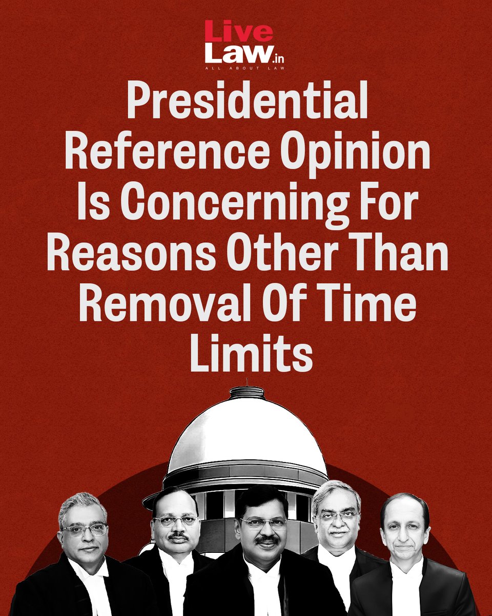 LiveLawIndia's tweet image. Two conclusions could lead to problematic results due to the immense potential for the abuse of unfettered discretion.
 Read more: zurl.co/6dxQ9 
#Supreme Court #PresidentialReference #Article143  #Article200  #Article201  #Constitution
