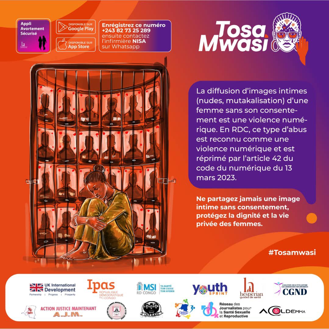 ItokoOracle's tweet image. #TOSAMWASI

STOP! Mutakalisation, diffusion des photos intimes et nudes des filles et femmes 🇨🇩 sur internet et réseaux sociaux est une infraction.

Vous êtes victimes ? Dénoncez et signalez le compte ou la page.

#WISH2 
#16JOURSDACTIVISME