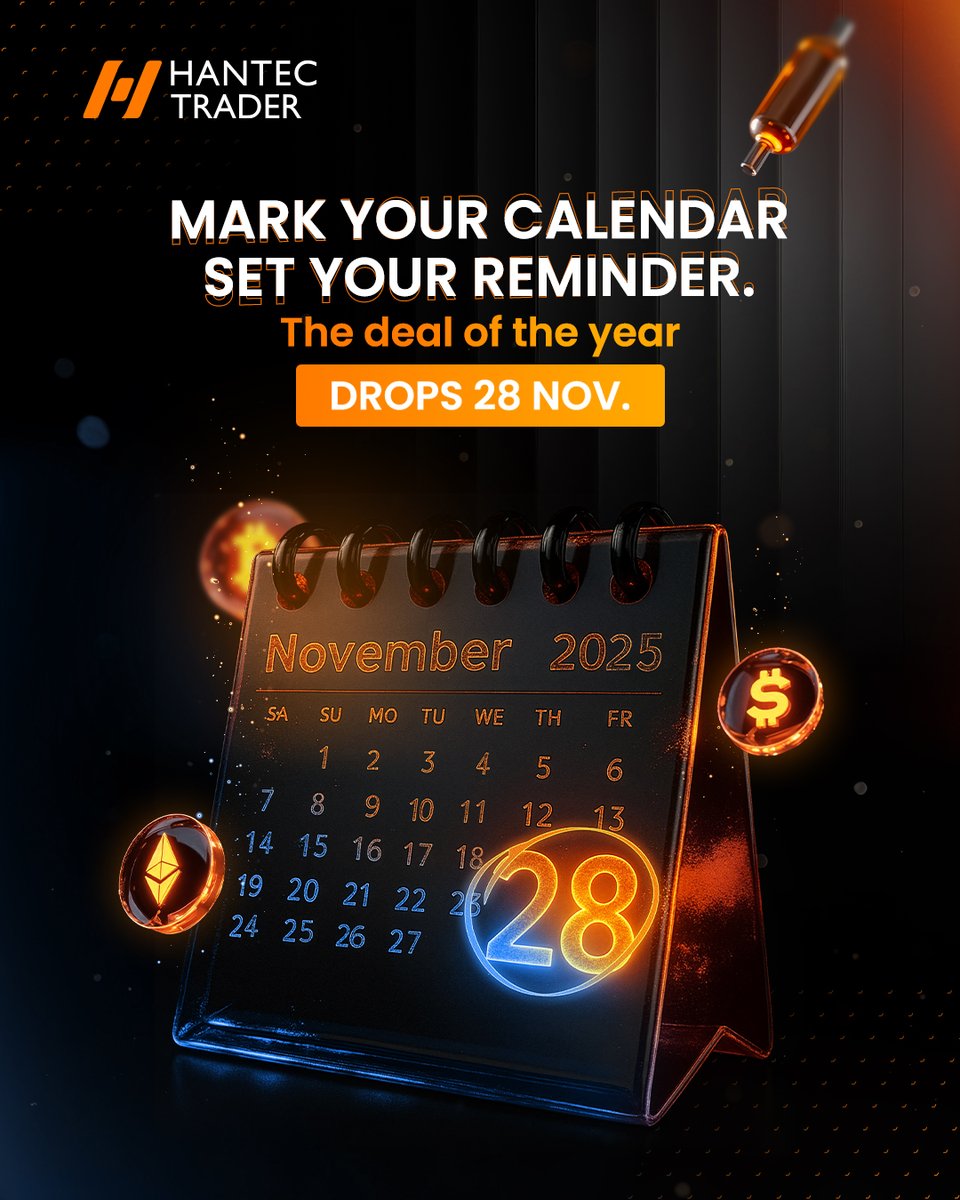 HantecTrader's tweet image. ⏳ It’s almost time. The biggest deal of the year lands 28 Nov — stay tuned 👀