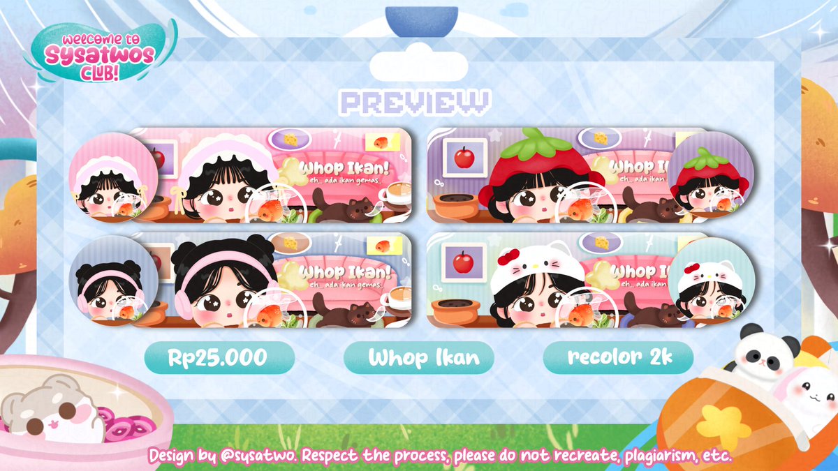 sysatwos's tweet image. Help repost yaa, makasihh!

Hai, Sasa bawa layout rs lagi yang siap untuk dijemput! Untuk by req dan custom aku open santai yaa temen temen (masih pemulihan) 😭😭🙂‍↔️ baca alt dulu yeahh, kalo udah cuss ke wa ajaa

#zonauang