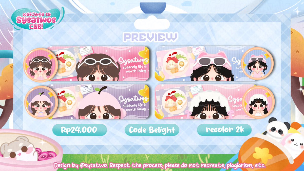 sysatwos's tweet image. Help repost yaa, makasihh!

Hai, Sasa bawa layout rs lagi yang siap untuk dijemput! Untuk by req dan custom aku open santai yaa temen temen (masih pemulihan) 😭😭🙂‍↔️ baca alt dulu yeahh, kalo udah cuss ke wa ajaa

#zonauang