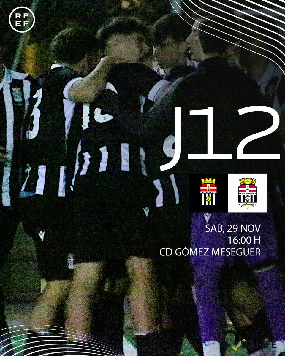 JUVENIL A | Jornada 12 - #LigaNacional

🆚 <a href="/CartagenaEfese/">Cartagena F.C.-UCAM</a> 
🗓️ Sábado, 29 de noviembre
⌚️ 16:00h
🏟️ CD Gómez Meseguer

#CanteraAlbinegra