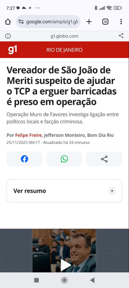 Bom dia! Vereador do <a href="/plnacional_/">Partido Liberal - PL 22</a> ,apoiador do Presidiário <a href="/jairbolsonaro/">Jair M. Bolsonaro</a> , é preso por fazer barricadas para traficantes no RJ!