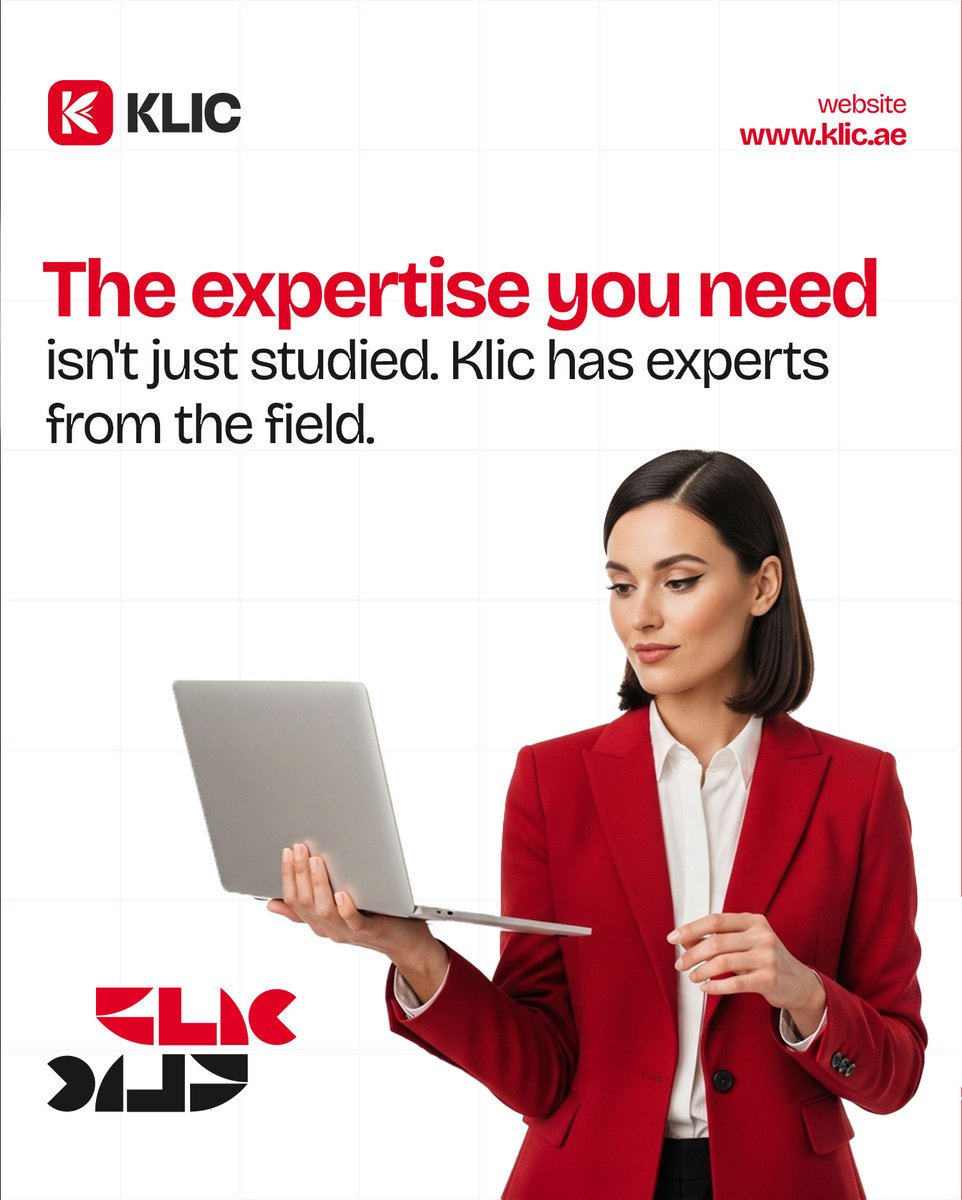 theklicofficial's tweet image. We know that true expertise isn't just studied in a book; it's forged through years of practical, real-world experience. That’s exactly what the Klic team brings to your brand.
 klic.ae 
#ContactExperts #PracticalExperience #KlicMarketingAgency #DigitalMarketing