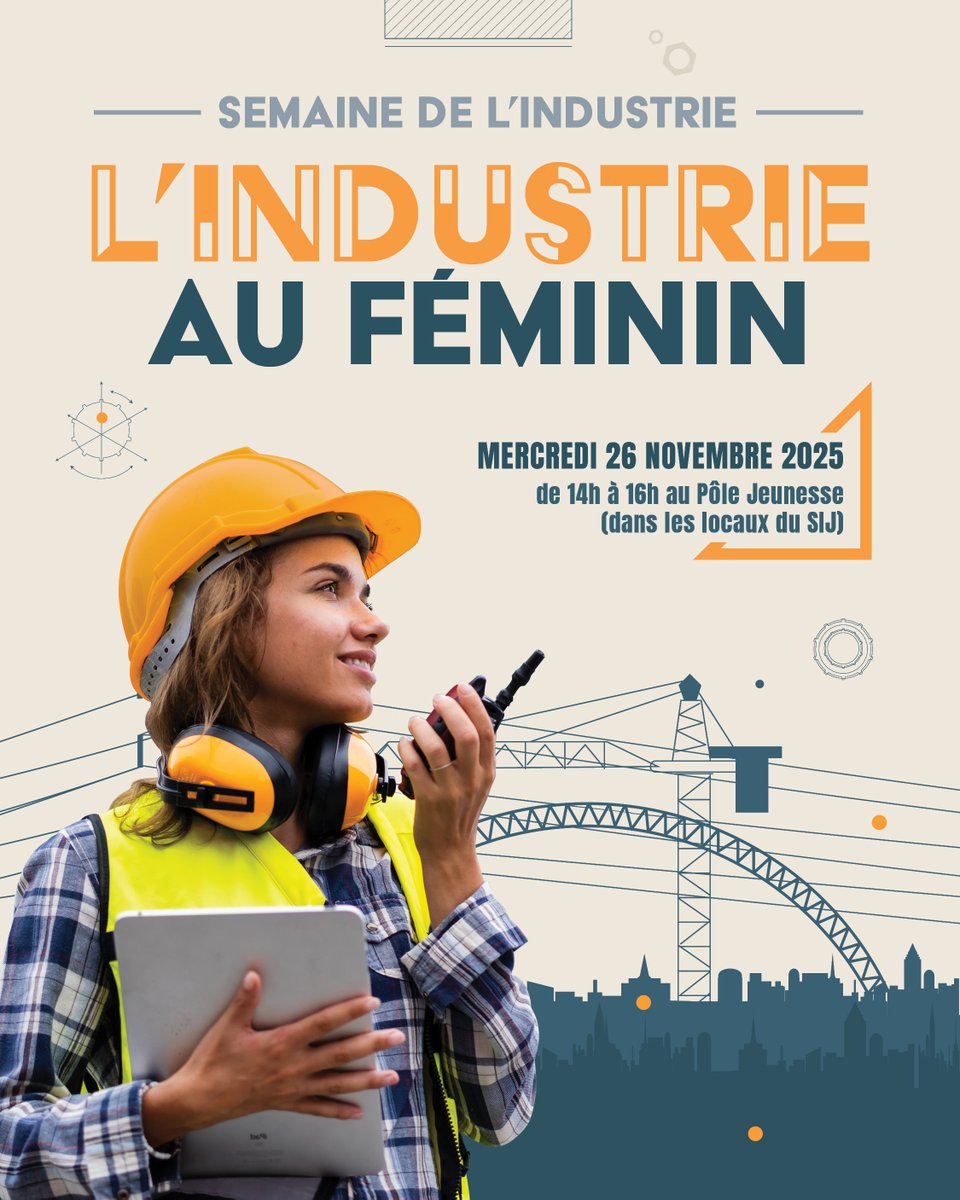 L'Industrie au Féminin 2025

Seconde édition : Mercredi 26 novembre 2025 de 14h à 16h dans les locaux du Service information jeunesse (SIJ)

ℹ️ Information : sij-montauban.fr