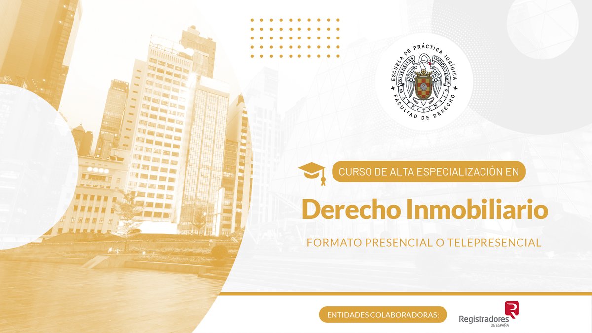 🟠 Descubre nuestro Curso de Alta Especialización en Derecho Inmobiliario 
🔵 Infórmate y matricúlate: epj.es/oferta-formati…

#epj #derecho #ucm