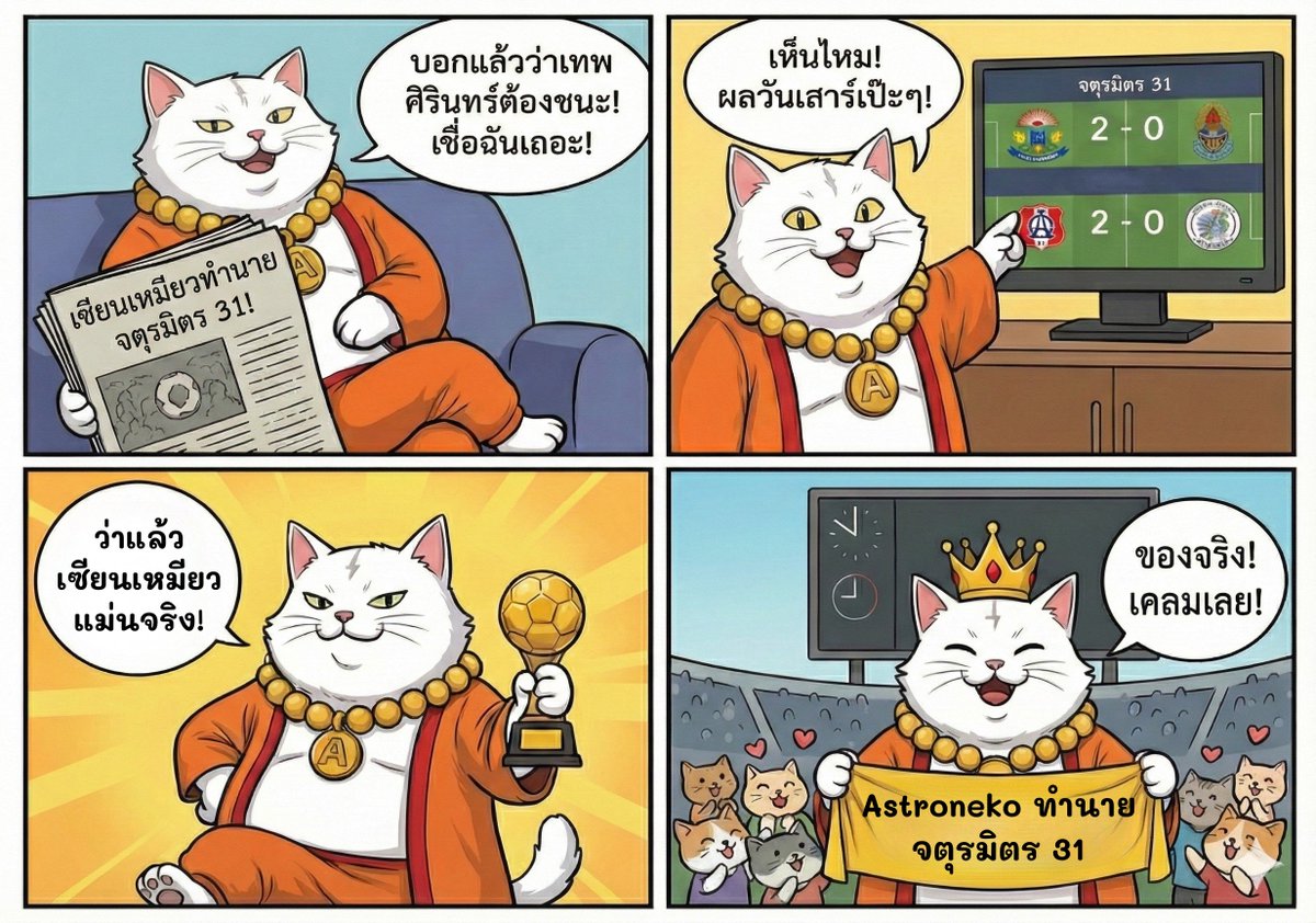 astronekoth's tweet image. เหมียว~ บอกแล้วว่า Astroneko แม่นจริง! ของแท้ไม่พูดเยอะ เมี๊ยวคอแห้ง! 🐾 #จตุรมิตร #จตุรมิตร31