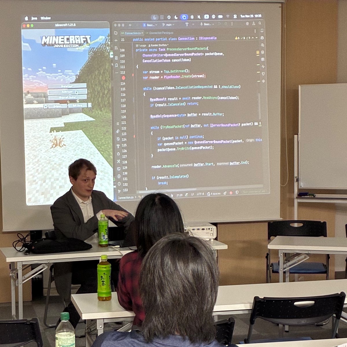 edandersen's tweet image. Incredible demo of System.IO.Pipelines using a C# Minecraft server at the Tokyo .NET Developers Meetup