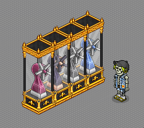Habbo_Tutorial's tweet image. It's been said before, but the Regal Black Display Cabinet was so close to being good. The glass is just so washed out, it really takes away from the appearance of what it's displaying.