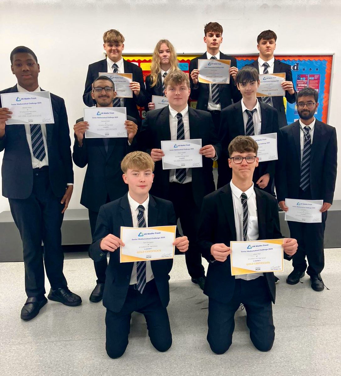 Well done to our Year 12 pupils who took part in the UKMT Senior Maths Challenge! Congratulations to Bronze, Silver &amp; Gold certificate winners &amp; a special mention to the 3 pupils through to the Senior Kangaroo! 🥉🥈🥇 <a href="/StCuthberts6th/">Sixth Form at St Cuthbert's High School</a> #StCuthbertsMathematics #StCuthbertsCommitment