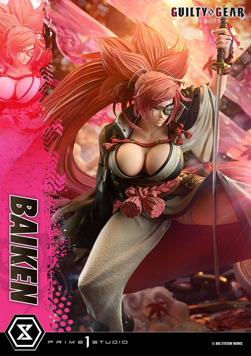 denfaminicogame's tweet photo. 『ギルティギア』「梅喧」の1/4スケールフィギュアが予約開始。生喰越しに鋭い眼光を放つ姿が全高約80㎝で立体化
https://t.co/bMUYtmB0oN

ボーナス版には挑発コマンドでの豪快な呑みっぷり、そして相手を認める一言を思い起こさせる、徳利をぶらさげた左腕も付属。400個の数量限定で価格は21万4390円 https://t.co/QeSRHoRIvQ