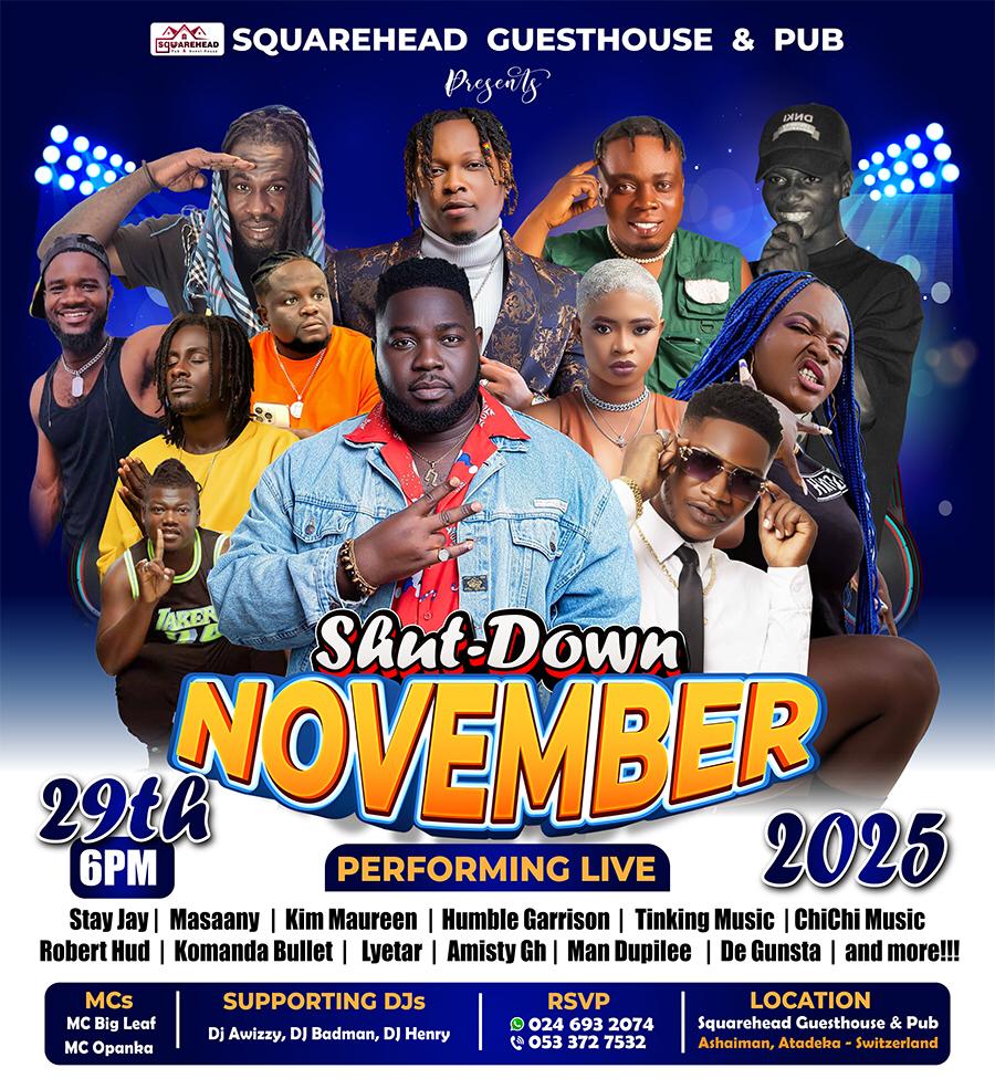 Roberthud09's tweet image. It gonna be lit this Saturday at the SquareHead Hotel and Pub inside Ashaiman Switzerland with the Stars   🔥 🔥. 
Make sure you roll out in your numbers let's rave together ❤️. 
#TeamHudEmbassy #Vimmm #RobertHud