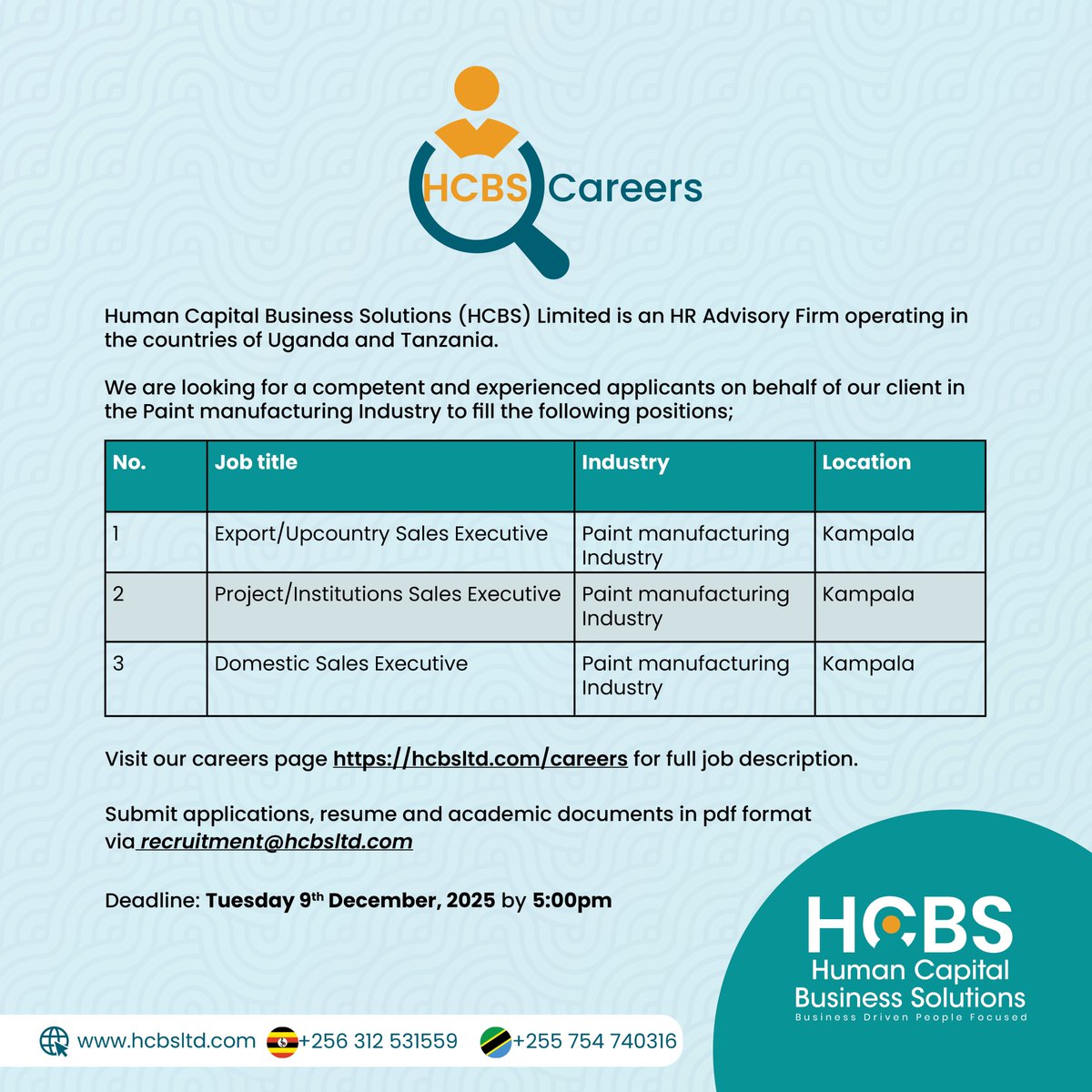 hcbsltd's tweet image. #HCBSCareers: We’re hiring passionate individuals ready to make a difference. Explore the latest opportunities and apply today.

Apply here ➾ hcbsltd.com/careers/

Deadline: Tuesday 9th December 2025 by 5:00pm.