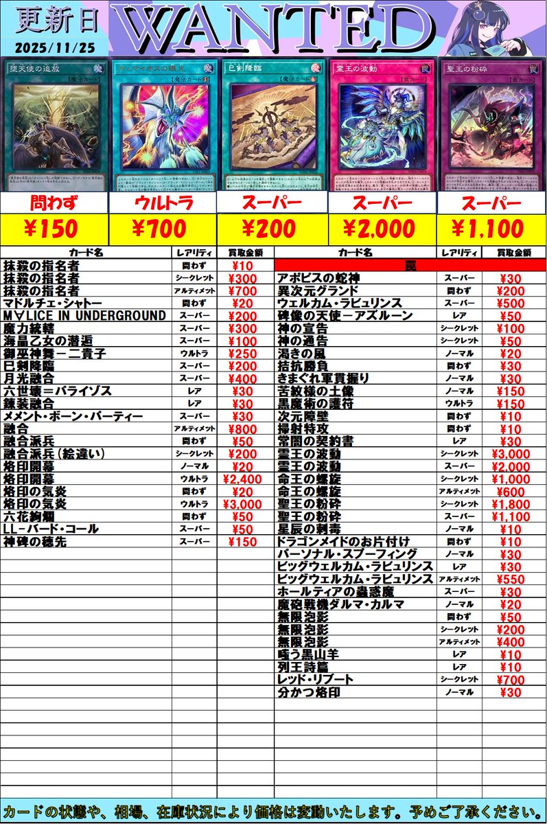 遊戯王買取情報】 魔法、罠買取表更新しました！ 是非お持ちください