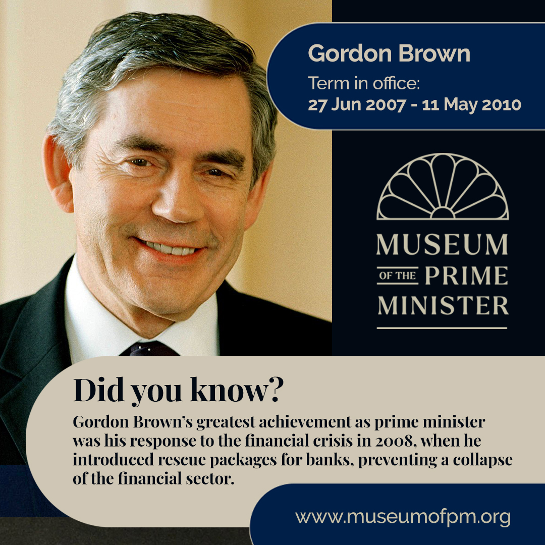 #DidYouKnow Gordon Brown’s greatest achievement as prime minister was his response to the financial crisis in 2008, when he introduced rescue packages for banks, preventing a collapse of the financial sector. 

Learn more -  ow.ly/4AQm50XwJZM