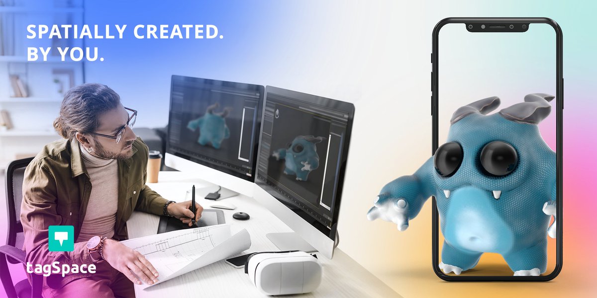 tagSpaceCo's tweet image. Design it on your screen. Bring it to life in spatial computing.📱
#tagSpace #SpatialAI