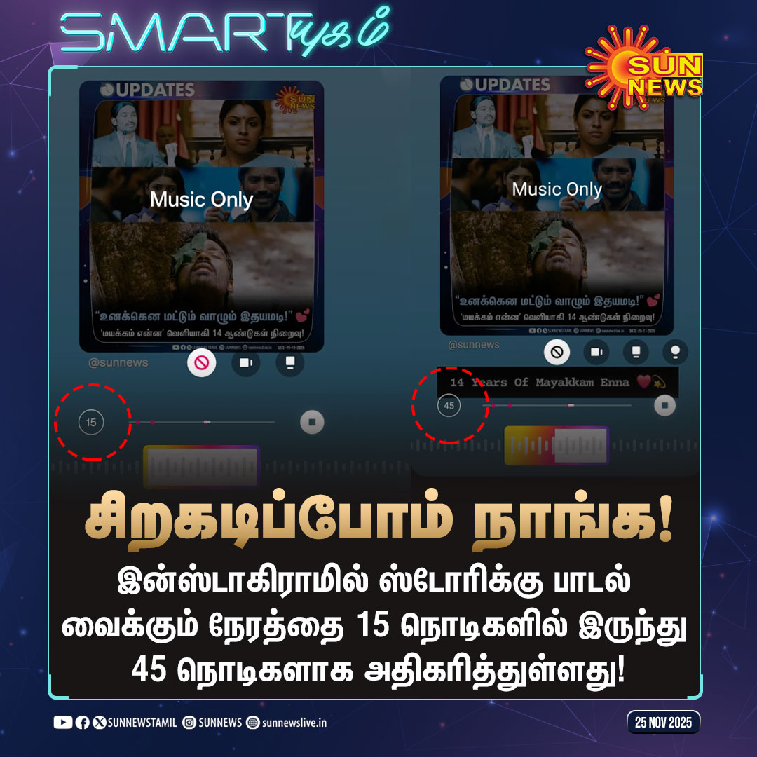 sunnewstamil's tweet image. #Smartயுகம் | இசை மழையில் நனைய வைக்கும் இன்ஸ்டா!

#SunNews | #Instagram | #Music | #Meta