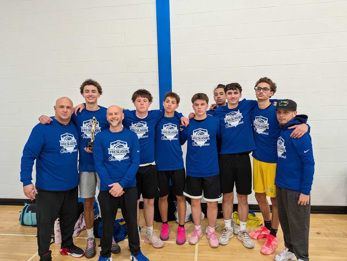 CompBoysBball's tweet photo. 2025 Preseason “Buck” Grumoli Tournament Champions. 

51-48 win over a tough Pope Francis team. 
#trust https://t.co/yOVdaUBJRE