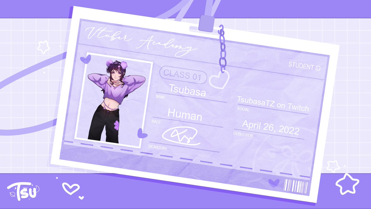 Debuting into Vtuber Academy 💜 Will I see you there? 

Get them at my Kofi  
👉ko-fi.com/tsubasa_gfx/sh…

Likes and RTs are appreciated!  

#twitch #twitchstream #streamercommunity  #Vtuber