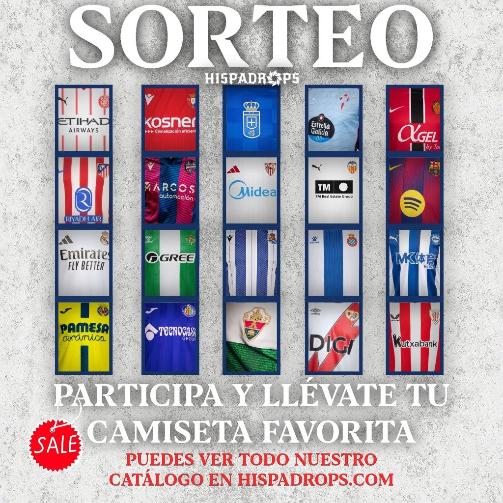 ¡SORTEO! 🎁

Celebra la Navidad con este regalo de <a href="/Hispadrops/">Hispadrops Retro</a>:
👕 SORTEAMOS CUALQUIER CAMISETA DE FÚTBOL

Para participar:

🔹RT a este tweet
🔹Seguir a  <a href="/Hispadrops/">Hispadrops Retro</a> y <a href="/GolSinVAR/">⚽GOL SIN VAR ❌🖥️</a>
🔹 Menciona a dos amigos

📲 Y si no puedes esperar.. echa un vistazo a su catálogo con un buen