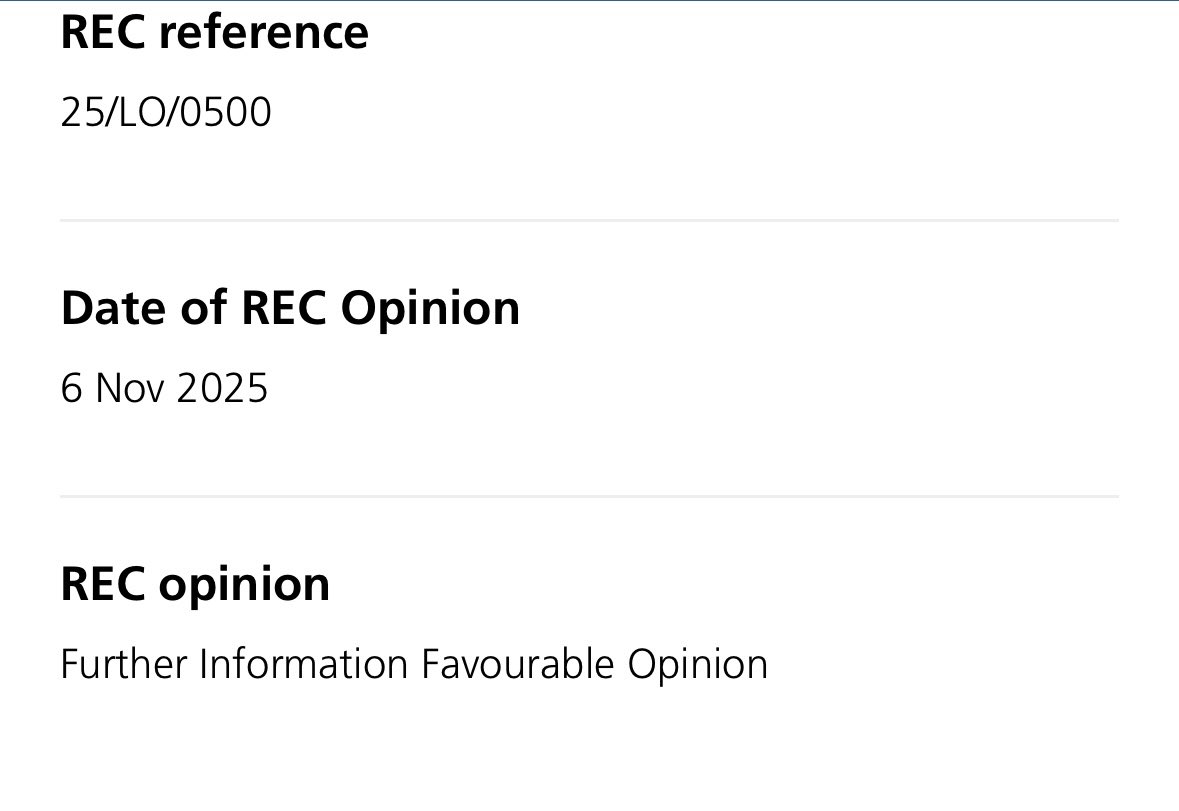 🚨Just 4 words were used to give ethical approval to the puberty blockers trial.

The Research Ethics Committee, who approved the trial, simply wrote:

‘Further Information Favourable Opinion’

Just 4 words to pave the way for the harming of hundreds of children.

Disgrace.