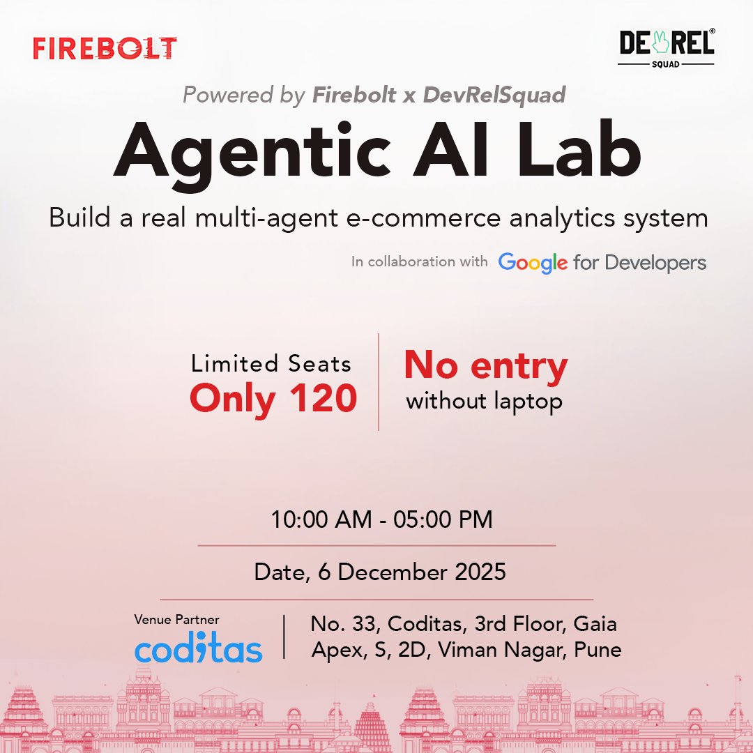 Sanikaa_21's tweet image. Punekars Register ASAP : goavo.ai/events/forms/f…

#meetup #devrelsquad #googlefordevs #pune #Community #workshops #DeveloperCommunity