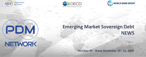 📣The Emerging Market Debt  News - Weekly Newsletter n. 45, 2025 -🗓️ Week November 15-21
is now available here👉shorturl.at/VnNGw
📝Subscribe to our newsletters 
 👉bit.ly/495cxJG
#publicdebt #sovbonds #EmergingMarkets
<a href="/MEF_GOV/">MEF</a>
<a href="/OECD/">OECD ➡️ Better Policies for Better Lives</a>
<a href="/WorldBank/">WorldBank</a>