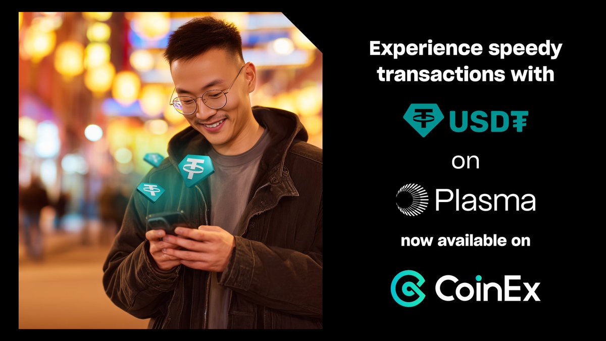 Tether_to's tweet image. USD₮ on @Plasma is now live on @coinexcom
