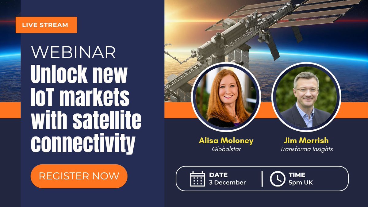 IoTNow_'s tweet image. WEBINAR: Unlocking new markets with satellite for the Internet of Things (IoT)

Date: Wednesday, December 3rd 2025 - 5:00 PM (UK) 

Register Now! buff.ly/DEnCvcX

#IoT #SatelliteConnectivity #SatelliteIoT 

@Globalstar 
@transformatweet