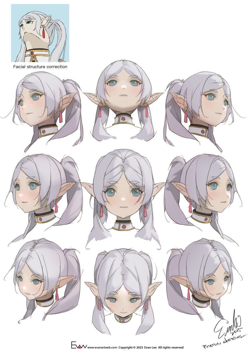 Nine Frieren angles for anyone who needs the reference!🫰

Free access extended to Mar 2026! Pick a tier to unlock its tutorials. You can choose only once Go highest for all content with a single payment! #evanlee #joinmyPatreon #togetrecord #psd